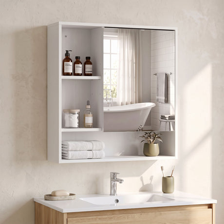 Mirrored Cabinet Bathroom 55.5cm Wide - Velmora
