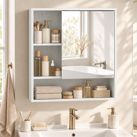 Mirrored Cabinet Bathroom 55.5cm Wide - Velmora