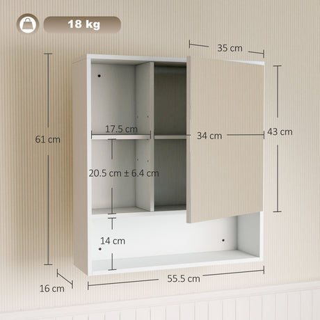 Mirrored Cabinet Bathroom 55.5cm Wide - Velmora