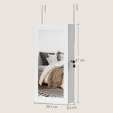 Mirrored Jewellery Storage Cabinet 36.5cm Wide Wall Mounted - Velmora
