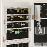 Mirrored Jewellery Storage Cabinet 37cm Wide Wall Mounted With LED Lights - Velmora
