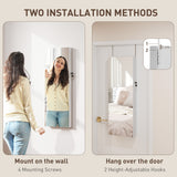 Mirrored Jewellery Storage Cabinet 37cm Wide Wall Mounted With LED Lights - Velmora