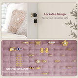 Mirrored Jewellery Storage Cabinet 37cm Wide Wall Mounted With LED Lights - Velmora