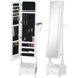 Mirrored Jewellery Storage Cabinet 37cm Wide With LED Lights - Velmora