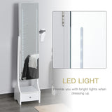 Mirrored Jewellery Storage Cabinet 37cm Wide With LED Lights - Velmora