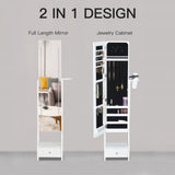 Mirrored Jewellery Storage Cabinet 37cm Wide With LED Lights - Velmora