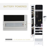 Mirrored Jewellery Storage Cabinet 37cm Wide With LED Lights - Velmora
