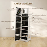 Mirrored Jewellery Storage Cabinet 38cm Wide - Velmora