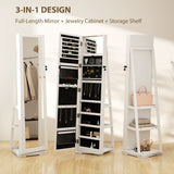 Mirrored Jewellery Storage Cabinet 38cm Wide - Velmora