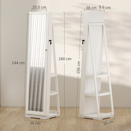 Mirrored Jewellery Storage Cabinet 38cm Wide - Velmora