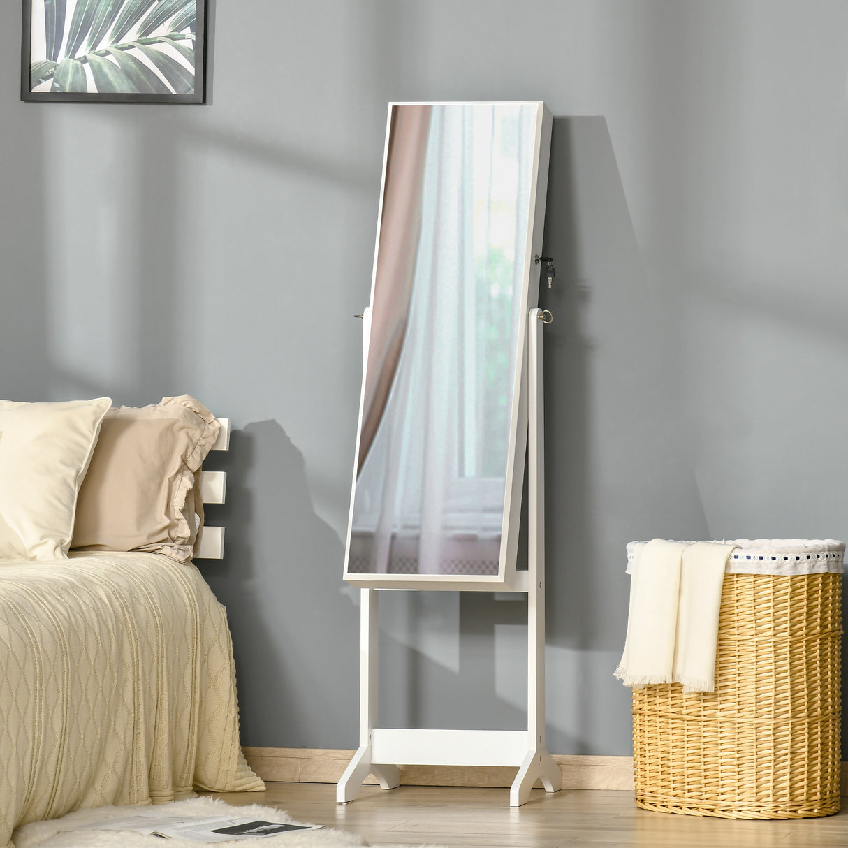 Mirrored Jewellery Storage Cabinet 46cm Wide - Velmora