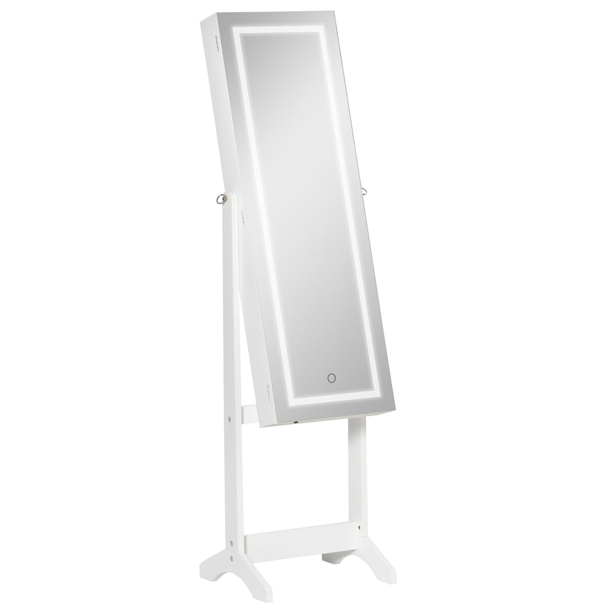 Mirrored Jewellery Storage Cabinet 46cm Wide With LED Lights - Velmora