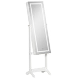 Mirrored Jewellery Storage Cabinet 46cm Wide With LED Lights - Velmora