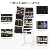 Mirrored Jewellery Storage Cabinet 46cm Wide With LED Lights - Velmora