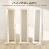 Mirrored Jewellery Storage Cabinet 55cm Wide With LED Lights - Velmora