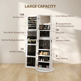 Mirrored Jewellery Storage Cabinet 55cm Wide With LED Lights - Velmora