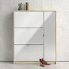 Mirrored Shoe Storage Cabinet With 3 Flip Down Doors And 2 Layers - Seabrook