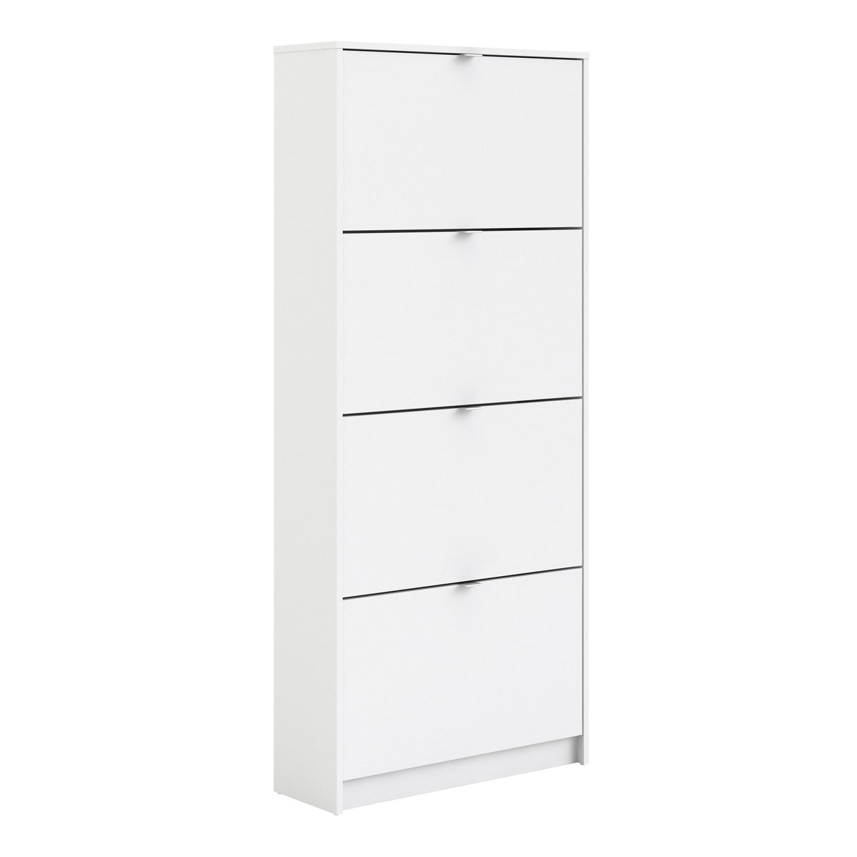 Mirrored Shoe Storage Cabinet With 4 Flip Down Doors And 2 Layers - Seabrook