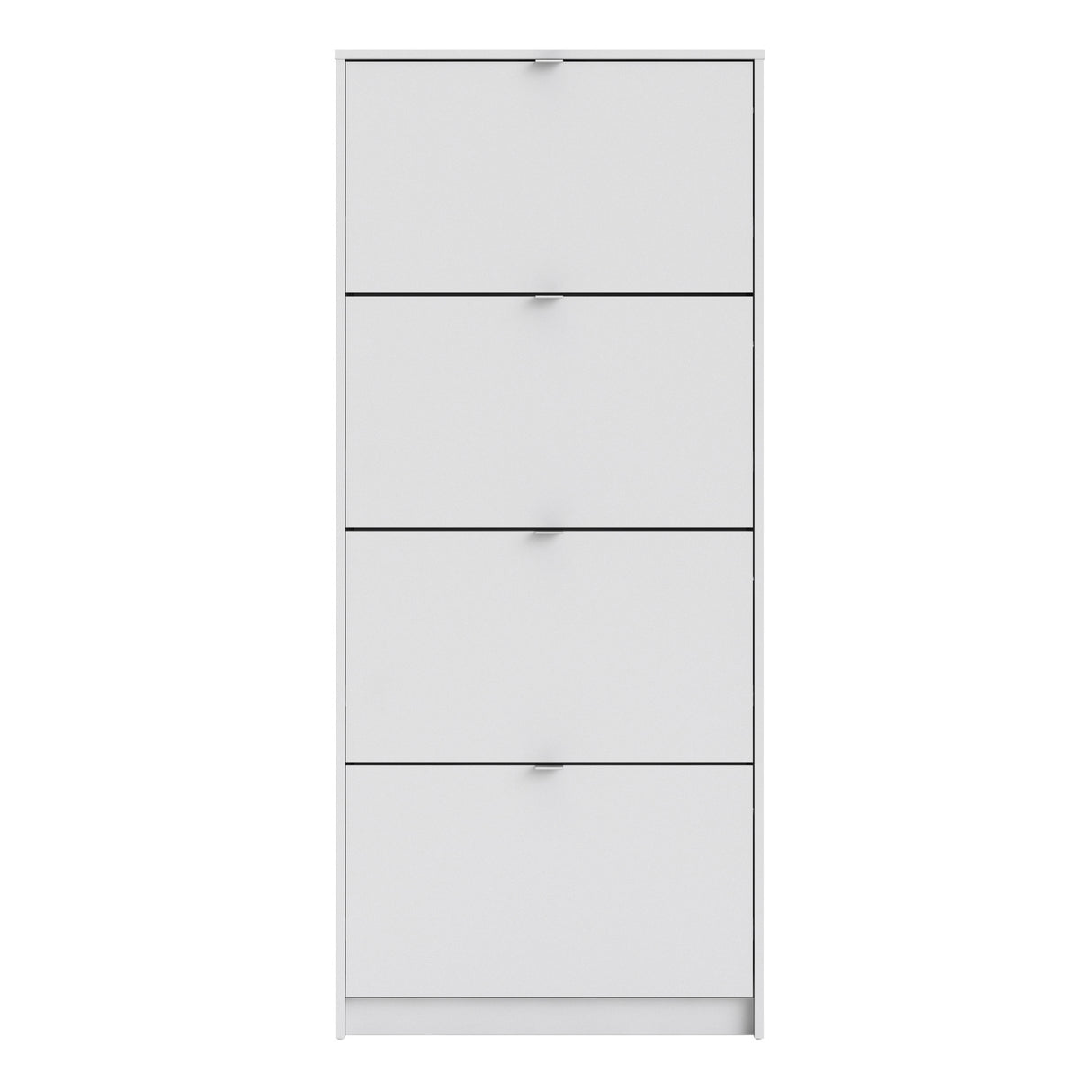 Mirrored Shoe Storage Cabinet With 4 Flip Down Doors And 2 Layers - Seabrook