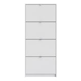 Mirrored Shoe Storage Cabinet With 4 Flip Down Doors And 2 Layers - Seabrook