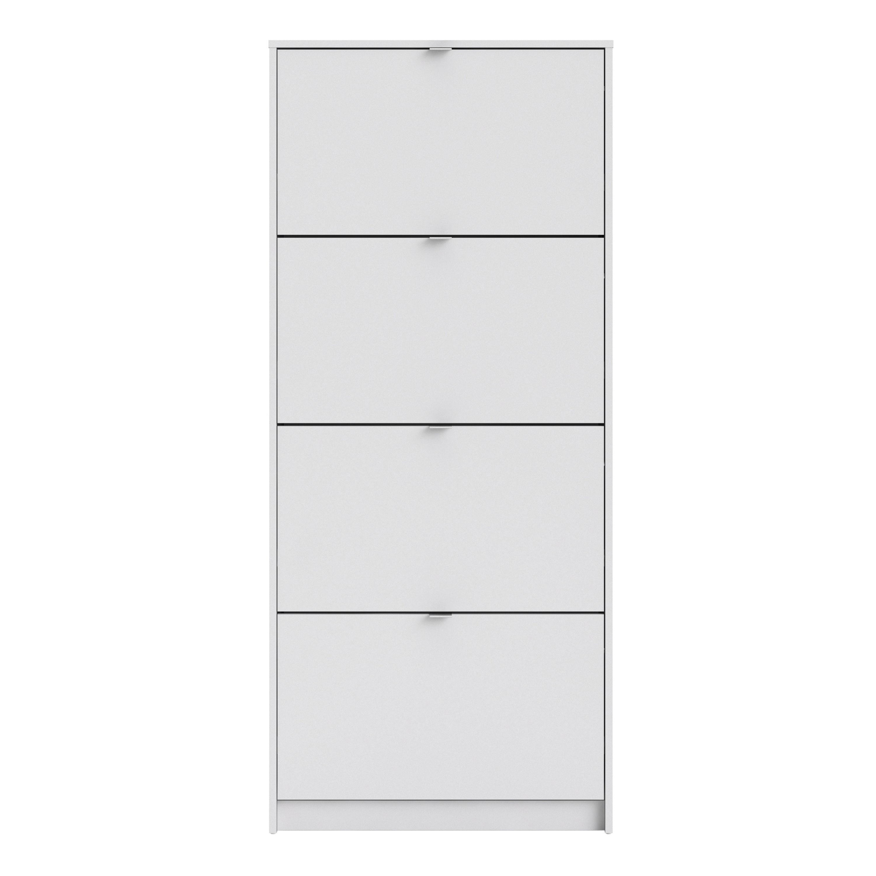 Mirrored Shoe Storage Cabinet With 4 Flip Down Doors And 2 Layers - Seabrook