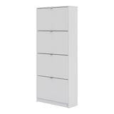 Mirrored Shoe Storage Cabinet With 4 Flip Down Doors And 2 Layers - Seabrook