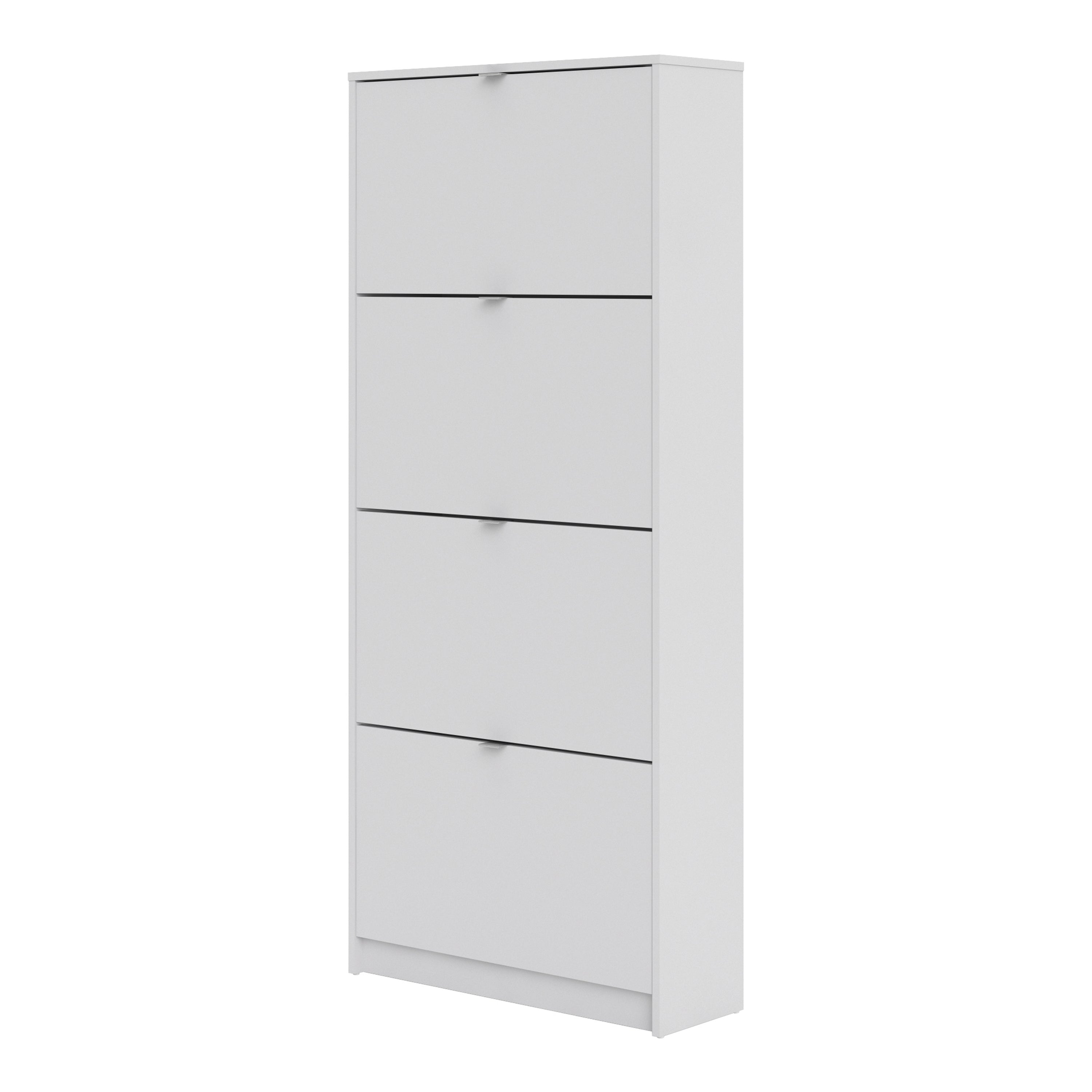 Mirrored Shoe Storage Cabinet With 4 Flip Down Doors And 2 Layers - Seabrook