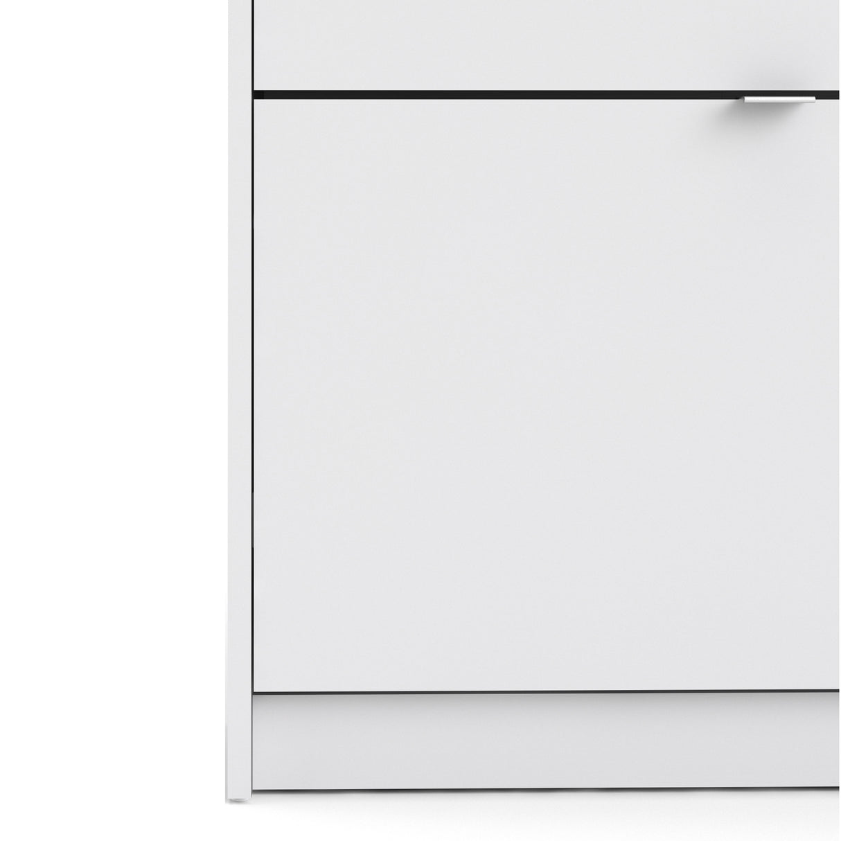 Mirrored Shoe Storage Cabinet With 4 Flip Down Doors And 2 Layers - Seabrook