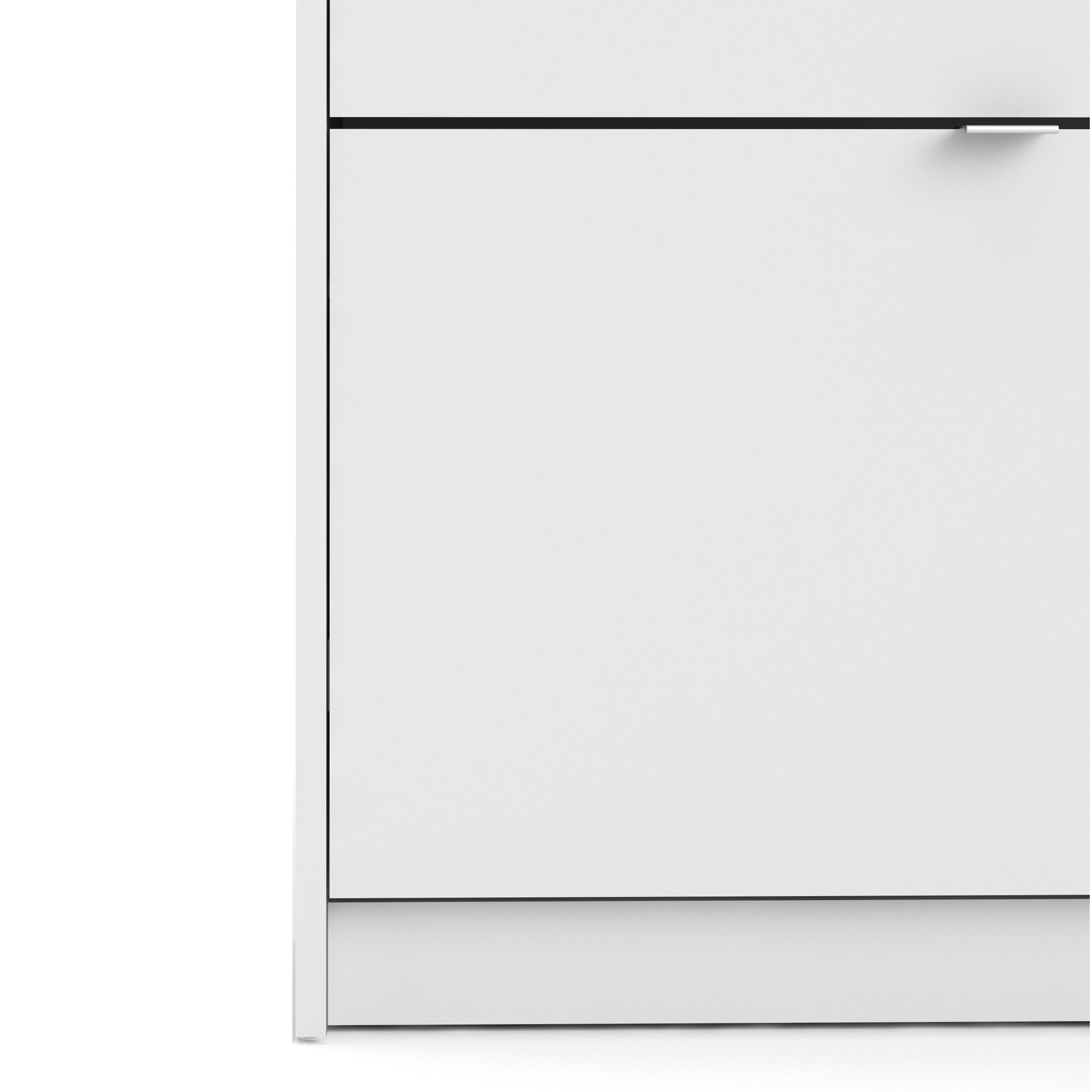 Mirrored Shoe Storage Cabinet With 4 Flip Down Doors And 2 Layers - Seabrook