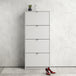 Mirrored Shoe Storage Cabinet With 4 Flip Down Doors And 2 Layers - Seabrook