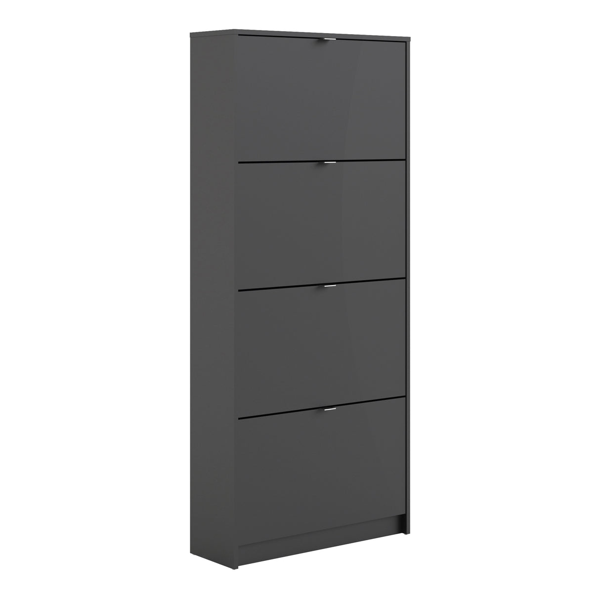Mirrored Shoe Storage Cabinet With 4 Flip Down Doors And 2 Layers - Seabrook
