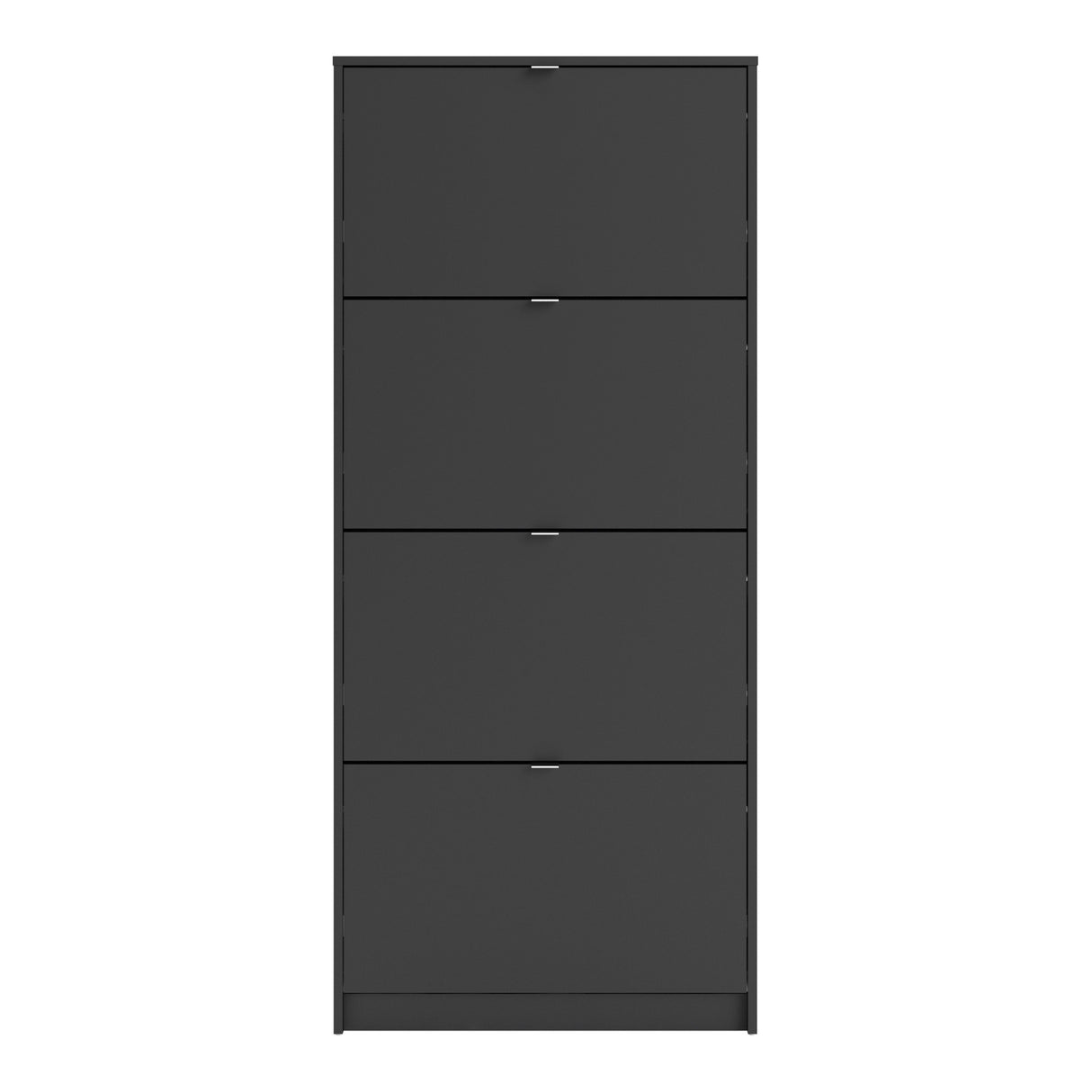 Mirrored Shoe Storage Cabinet With 4 Flip Down Doors And 2 Layers - Seabrook