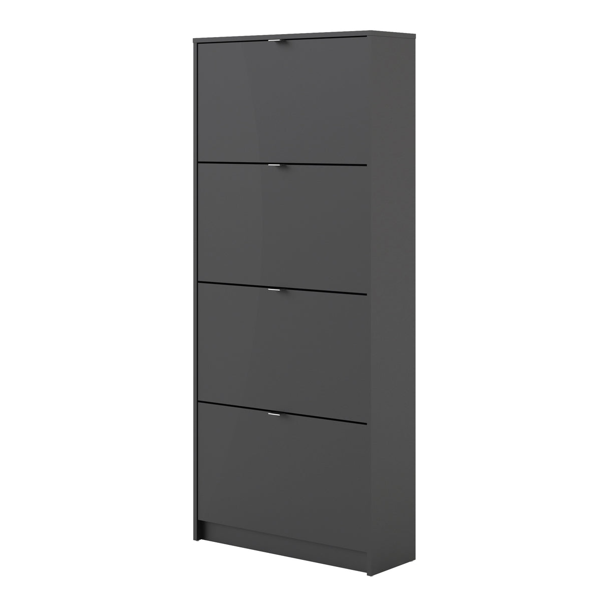 Mirrored Shoe Storage Cabinet With 4 Flip Down Doors And 2 Layers - Seabrook