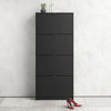 Mirrored Shoe Storage Cabinet With 4 Flip Down Doors And 2 Layers - Seabrook