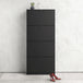 Mirrored Shoe Storage Cabinet With 4 Flip Down Doors And 2 Layers - Seabrook