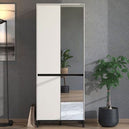 Mirrored Shoe Storage Cabinet Tall With 4 Doors - Toshiba