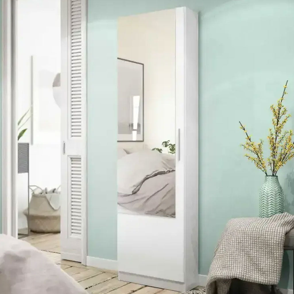 Mirrored Shoe Storage Cabinet With 1 Door - Girona