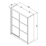 Mirrored Wardrobe 166cm Wide With 2 Sliding Doors - Navasota