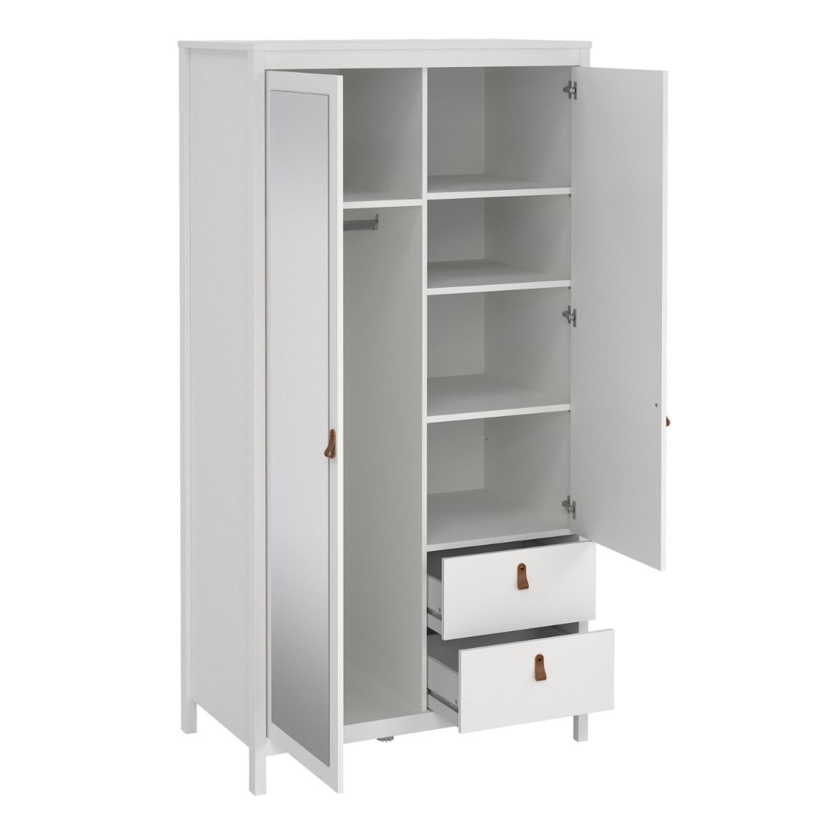 Mirrored Wardrobe With 2 Doors And 2 Drawers - Barcelona