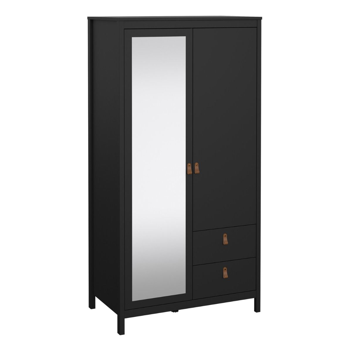 Mirrored Wardrobe With 2 Doors And 2 Drawers - Barcelona