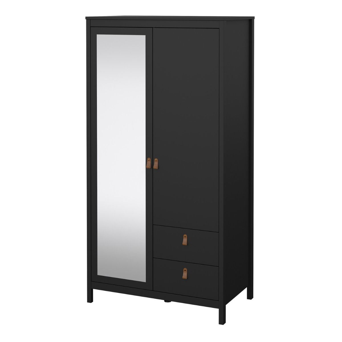 Mirrored Wardrobe With 2 Doors And 2 Drawers - Barcelona
