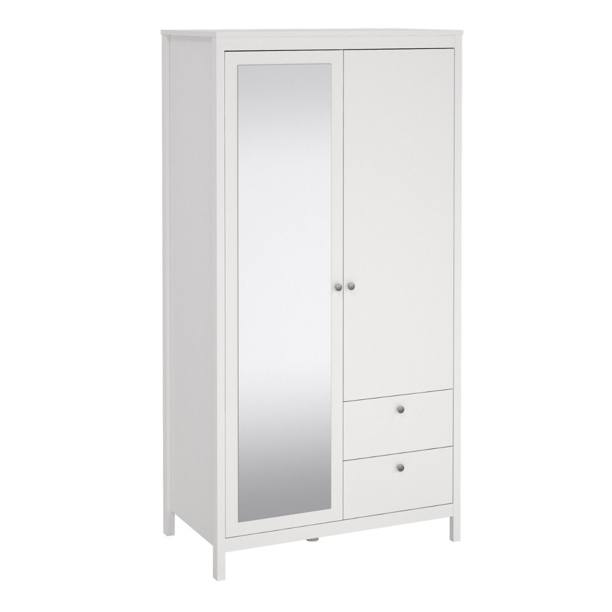 Mirrored Wardrobe With 2 Doors And 2 Drawers - Madrid