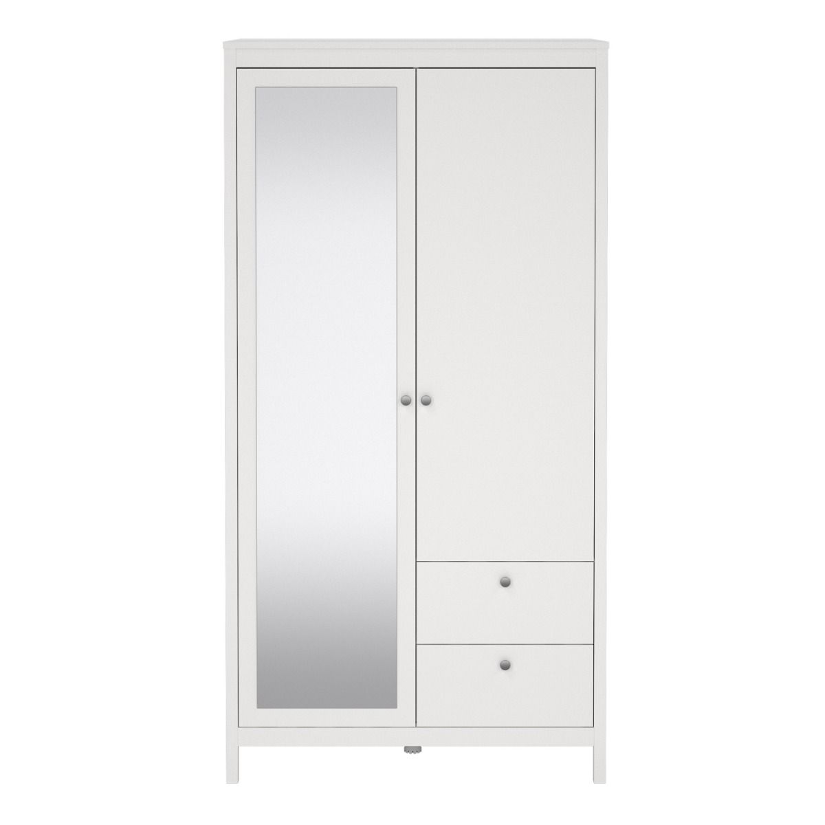 Mirrored Wardrobe With 2 Doors And 2 Drawers - Madrid