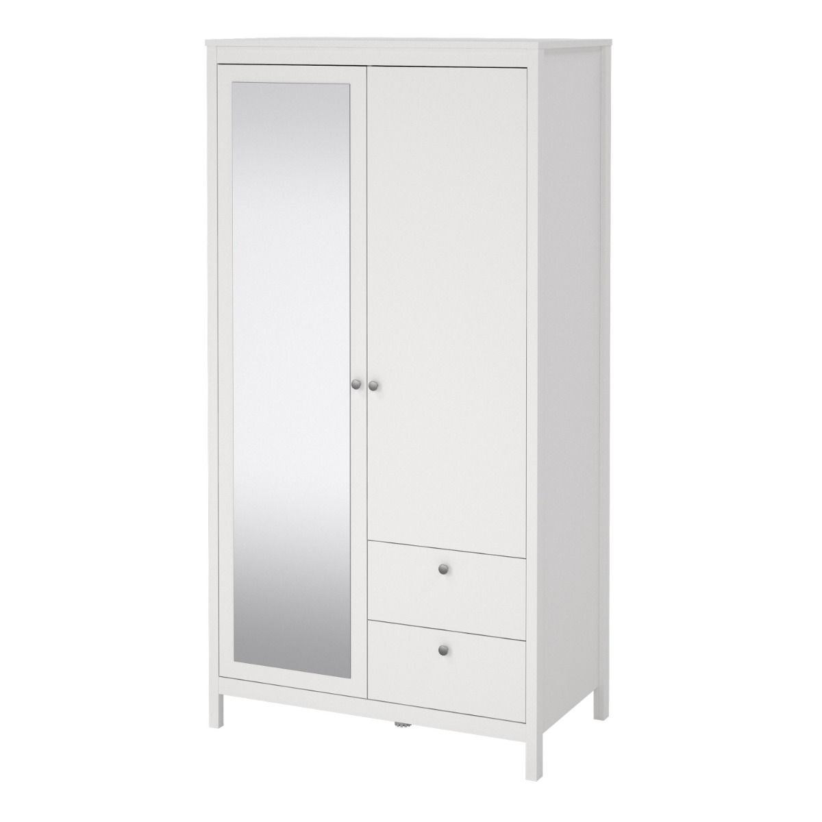 Mirrored Wardrobe With 2 Doors And 2 Drawers - Madrid