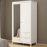 Mirrored Wardrobe With 2 Doors And 2 Drawers - Madrid