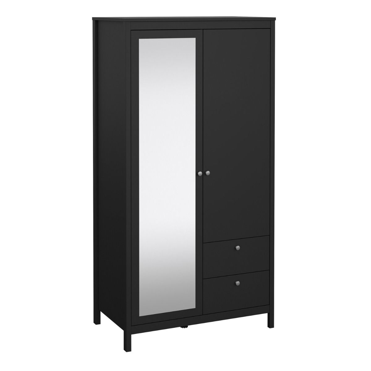 Mirrored Wardrobe With 2 Doors And 2 Drawers - Madrid