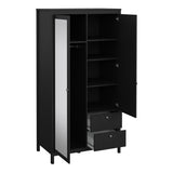 Mirrored Wardrobe With 2 Doors And 2 Drawers - Madrid
