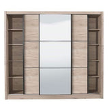 Mirrored Wardrobe 245cm Wide With 3 Sliding Doors - Navasota