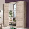 Mirrored Wardrobe 245cm Wide With 3 Sliding Doors - Navasota