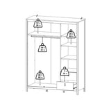 Mirrored Wardrobe With 3 Doors And 2 Drawers - Barcelona